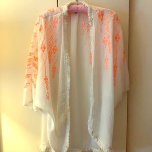 Neon Aztec print kimono